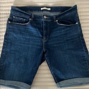 Levi's Women's Dark Blue Denim Shorts